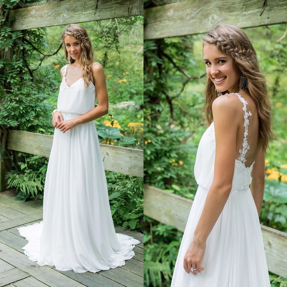Lillian West NWT Bohemian Wedding Dress 66005 size 6